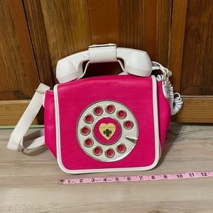 NWOT  Betsey Johnson Rotary Phone Purse Pink and White Kitsch